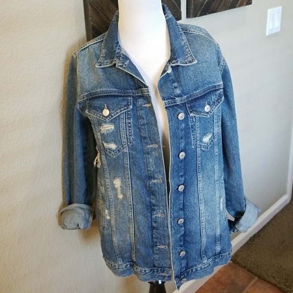 zara distressed jean jacket